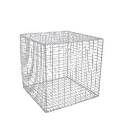 Gabion cage ( 100 cm x 100 cm x 100 cm ) - Maille : Rectangulaire 5 cm x 10 cm – Fixation : Agrafes - Ø de fil : 4.5 mm