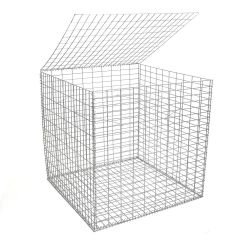 Gabion cage ( 100 cm x 100 cm x 100 cm ) - Maille : Rectangulaire 5 cm x 10 cm - Fixation : Agrafes - Ø de fil : 4 mm