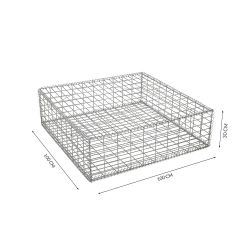 Gabion cage ( 100 cm x 100 cm x 30cm ) - Maille : Rectangulaire 5 cm x 10 cm - Fixation : Agrafes - Ø de fil : 4.5 mm