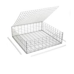 Gabion cage ( 100 cm x 100 cm x 30cm ) - Maille : Rectangulaire 5 cm x 10 cm - Fixation : Agrafes - Ø de fil : 4.5 mm