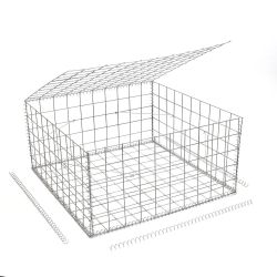 Gabion cage ( 100 cm x 100 cm x 50 cm ) - Maille : Carré 10 cm X 10 cm - Fixation : Agrafes - Ø de fil : 4 mm