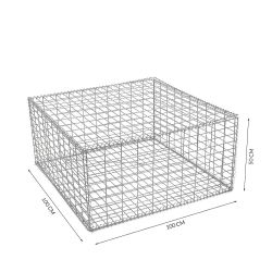 Gabion cage ( 100 cm x 100 cm x 50 cm ) - Maille : Rectangulaire 5 cm x 10 cm - Fixation : Spirales - Ø de fil : 4 mm