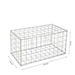 Gabion cage ( 100 cm x 50 cm x  50 cm ) - Maille : Carré 10 cm x 10 cm - Fixation : Spirales - Ø de fil : 4 mm