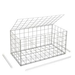 Gabion cage ( 100 cm x 50 cm x  50 cm ) - Maille : Carré 10 cm X 10 cm - Fixation : Agrafes - Ø de fil : 4 mm