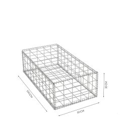 Gabion cage ( 50 cm x 100 cm x  30 cm ) - Maille : Carré 10 cm X 10 cm - Fixation : Agrafes - Ø de fil : 4 mm