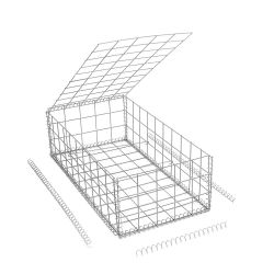 Gabion cage ( 50 cm x 100 cm x  30 cm ) - Maille : Carré 10 cm X 10 cm - Fixation : Agrafes - Ø de fil : 4 mm