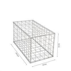 Gabion cage ( 50 cm x 100 cm x 50 cm ) - Maille : Carré 10 cm X 10 cm - Fixation : Agrafes - Ø de fil : 4 mm