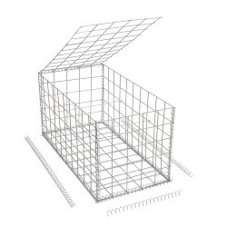 Gabion cage ( 50 cm x 100 cm x 50 cm ) - Maille : Carré 10 cm X 10 cm - Fixation : Agrafes - Ø de fil : 4.5 mm