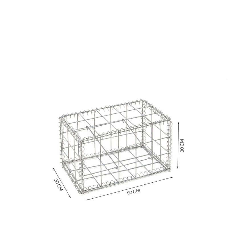 Gabion cage ( 50 cm x 30 cm x 30 cm ) - Maille : Carré 10 cm X 10 cm - Fixation : Agrafes - Ø de fil : 4 mm