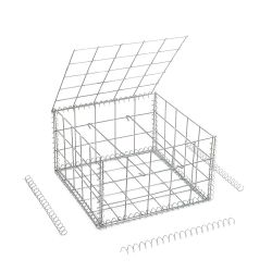 Gabion cage ( 50 cm x 50 cm x 30 cm ) - Maille : Carré 10 cm X 10 cm - Fixation : Agrafes - Ø de fil : 4 mm