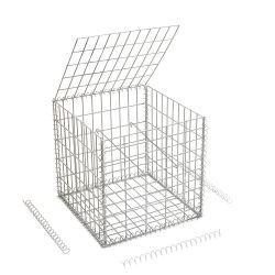 Gabion cage ( 50 cm x 50 cm x 50 cm ) - Maille : Rectangulaire 5 cm x 10 cm - Fixation : Agrafes - Ø de fil : 4 mm