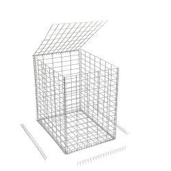 Gabion cage ( 50 cm x 70 cm x  70 cm ) - Maille : Rectangulaire 5 cm x 10 cm - Fixation : Agrafes - Ø de fil : 4 mm