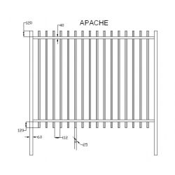 BARREAUDAGE Apache standard- h2 x l2,50 m - Lisse - Blanc