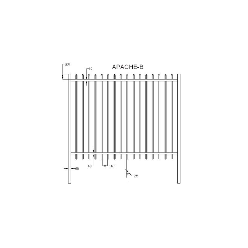 BARREAUDAGE Apache B (standard+biais) - h1,50 x l2,50 m - Lisse - Noir