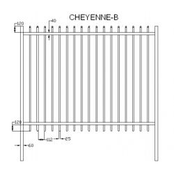 BARREAUDAGE Cheyenne B (standard + biais)- h1,50 x l2,50 m - Lisse - ecartement des barreaux de 110 mm- Vert