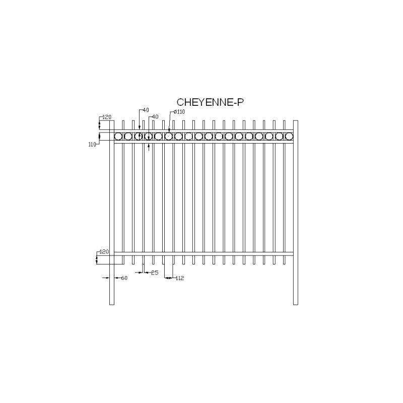 BARREAUDAGE Cheyenne P (anneaux) - h1 x l2,50 m - Lisse - Blanc