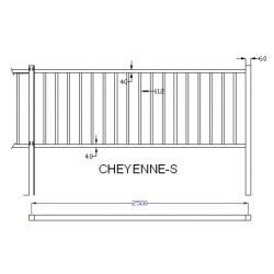 BARREAUDAGE Cheyenne S (non traversant)- h1,50 x l2,50 m - Lisse - ecartement des barreaux de 110 mm- Vert