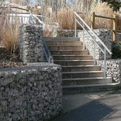 Gabion monté, rempli vibré et compacté- L200 x l 100 x H 100 cm - Maille : 5 x 20 cm - fil 5,5 mm crapal premium