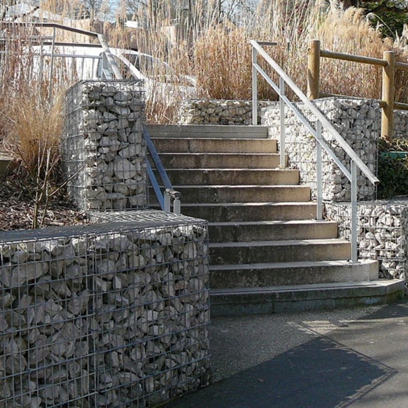 Gabion monté, rempli vibré et compacté- L200 x l 100 x H 50 cm - Maille : 5 x 20 cm - fil 5,5 mm crapal premium