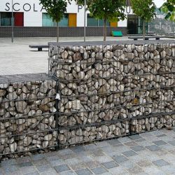 Gabion monté, rempli vibré et compacté- L200 x l 100 x H 100 cm - Maille : 5 x 20 cm - fil 5,5 mm crapal premium