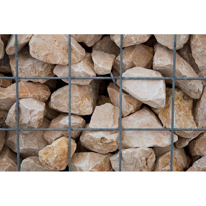 Gabion rempli - 200 x 70 x 100 cm - Pierre Rose Calvet - Maille : 5 x 10 cm