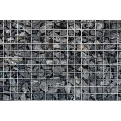 Gabion rempli - 200 x 70 x 70 cm - Pierre Noir Basalte - Maille : 5 x 10 cm