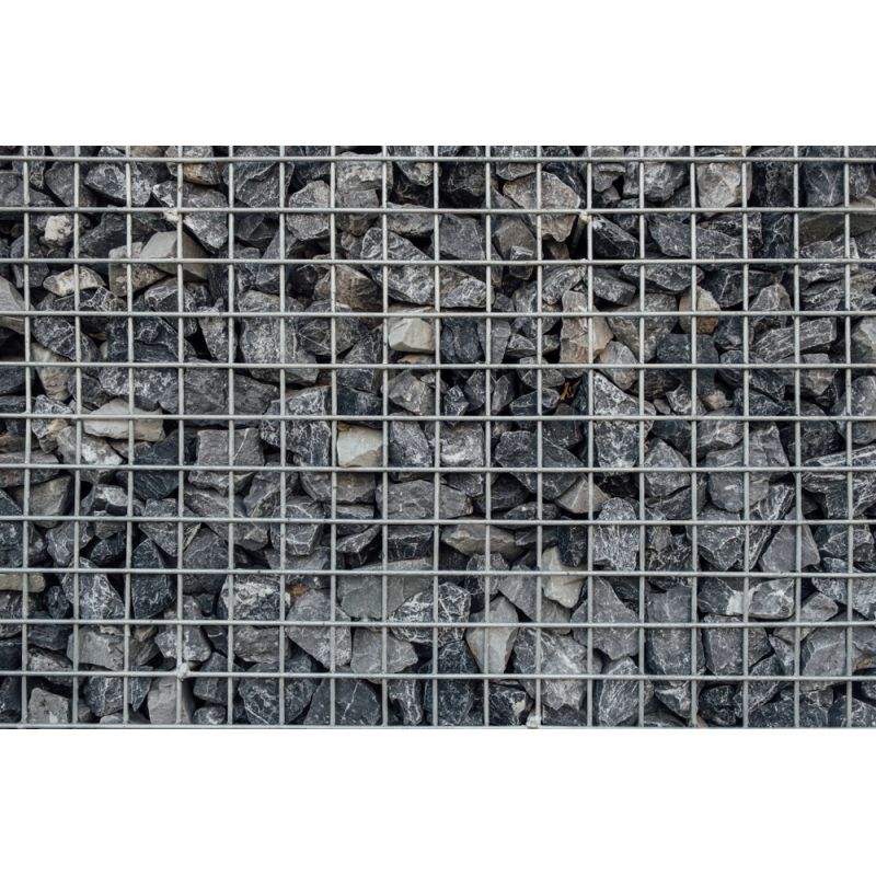 Gabion rempli - 200 x 70 x 100 cm - Pierre Noir Basalte - Maille : 5 x 10 cm