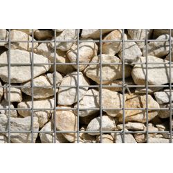 Gabion rempli - 200 x 70 x 70 cm - Pierre Beige Galinières - Maille : 5 x 10 cm